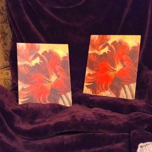 Canvas photo (photo board), flowers, matching set